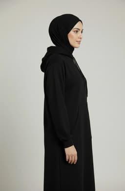 Classic Hoodie Abaya 54 (M) Black