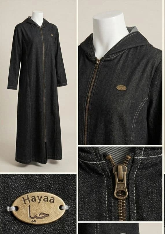 Black Denim Abaya (Hoodie)