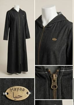 Black Denim Abaya (Hoodie) 54 (M) black
