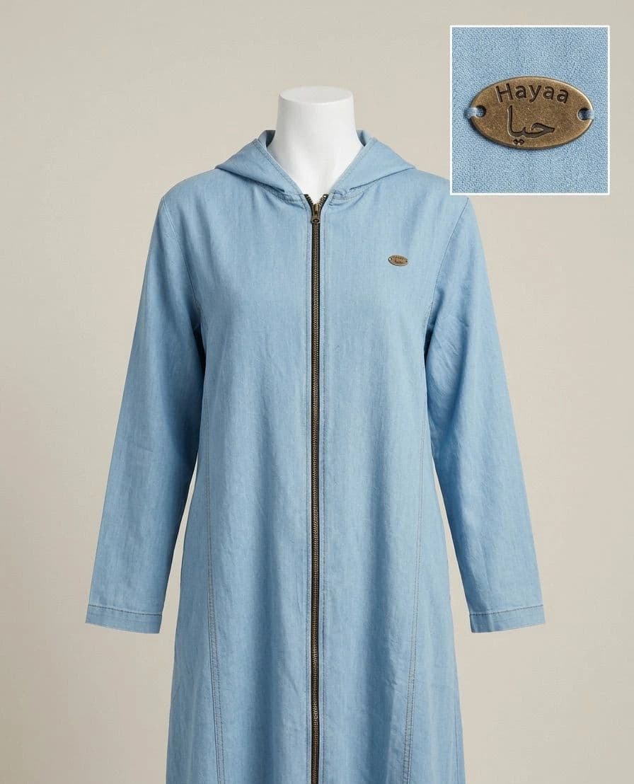 Denim Hoodie Abaya