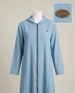 Denim Hoodie Abaya 52 (S) skyblue