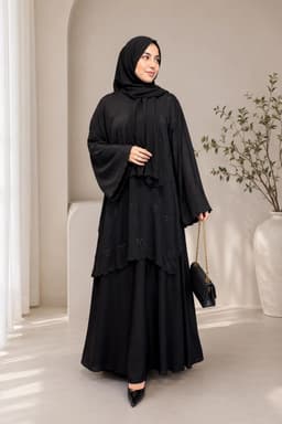 The Bow Skirt Abaya L Black