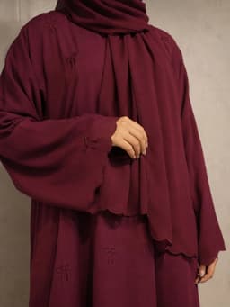 The Bow Skirt Abaya L Maroon