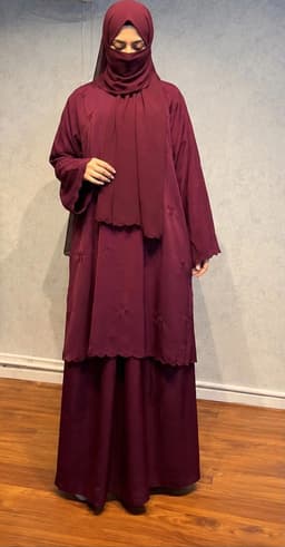 The Bow Skirt Abaya XL Maroon
