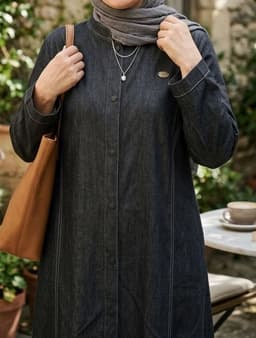Black Denim Abaya 54 (M) black