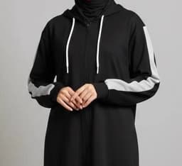 Zipper Hoodie Abaya 56 (XL) Black
